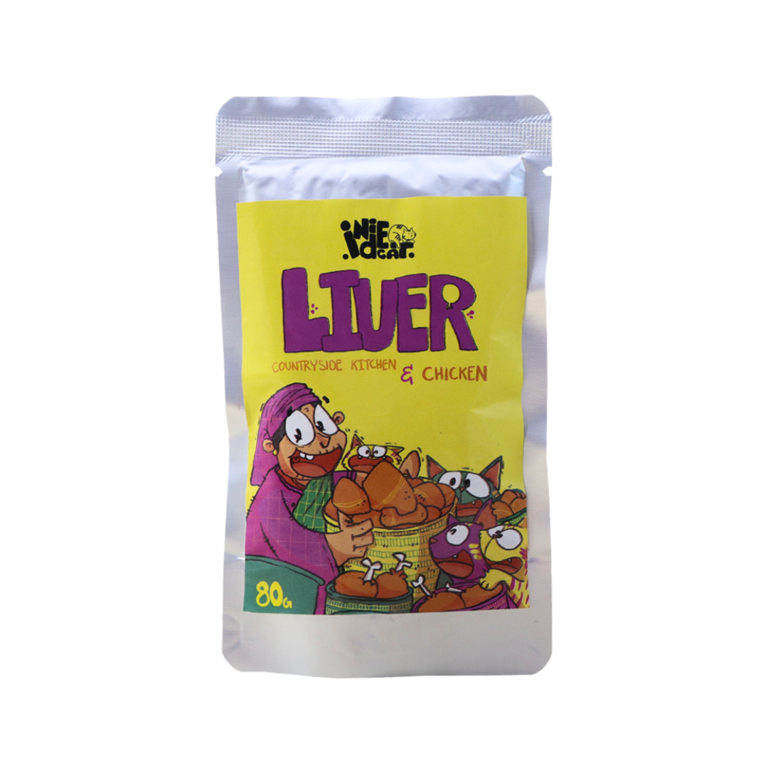 Indie Cat Liver Home-Style Meal 80g, Cat Wet Food - Pack of 5