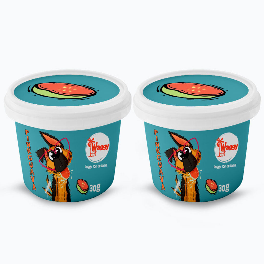 Waggy Zone Ice Cream Treat for Dogs, Puppies & Cats - Instamix, Pink Guava Flavour