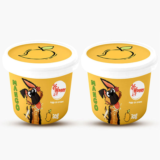 Waggy Zone Ice Cream Treat for Dogs, Puppies & Cats - Instamix, Mango Flavour