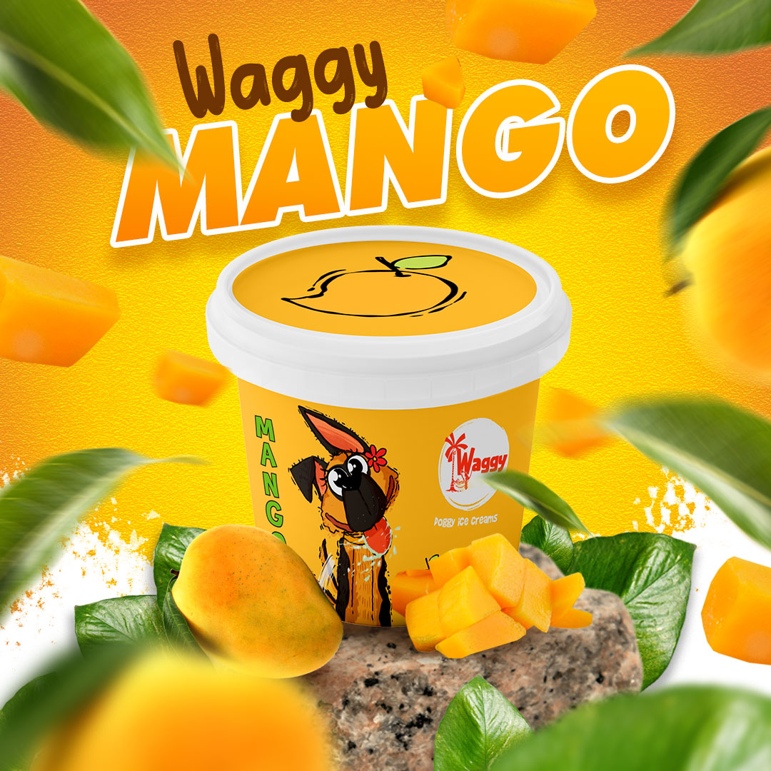 Waggy Zone Ice Cream Treat for Dogs, Puppies & Cats - Instamix, Mango Flavour