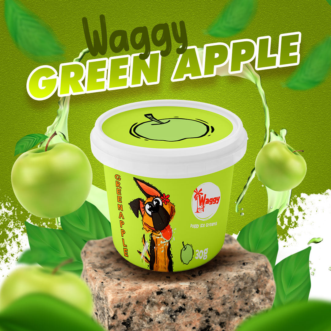 Waggy Zone Ice Cream Treat for Dogs, Puppies & Cats - Instamix, Green Apple Flavour