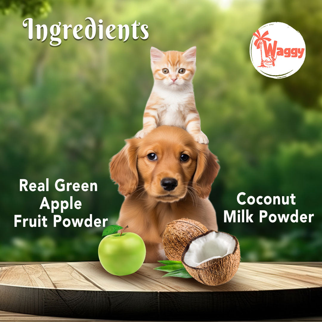 Waggy Zone Ice Cream Treat for Dogs, Puppies & Cats - Instamix, Green Apple Flavour