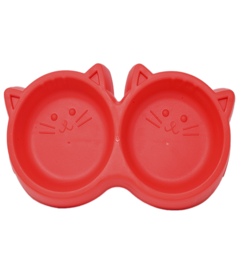 Plastic Bowl Twin Cat Face