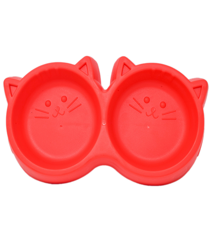 Plastic Bowl Twin Cat Face