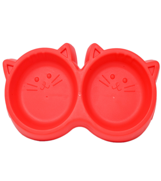 Plastic Bowl Twin Cat Face