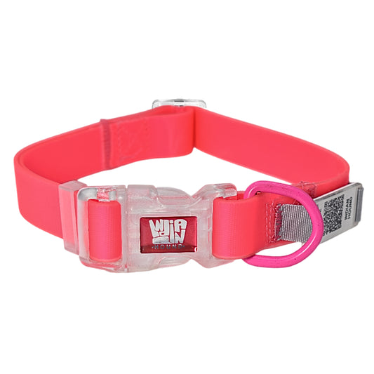 Indian Hound Duratuff Collar (XS - Pink)  for Dogs  with QR Tag