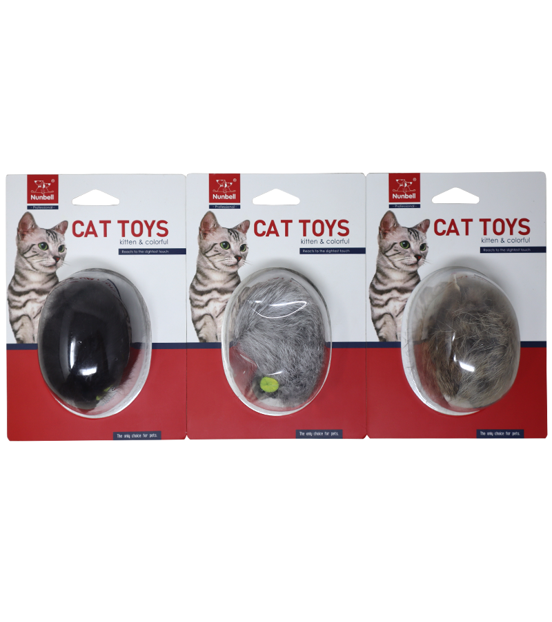 Nunbell Cat Toy-Fur Mouse Blister Pack