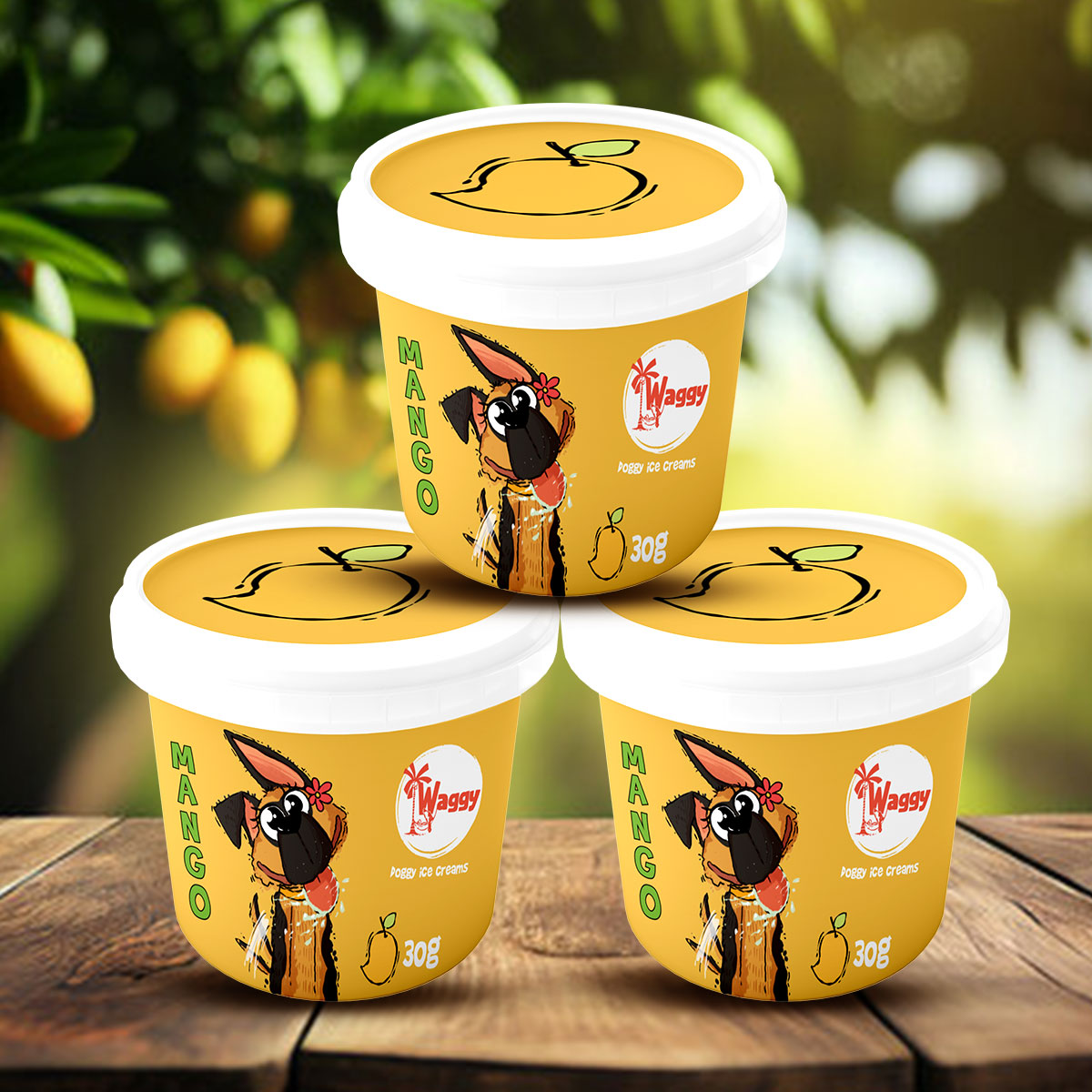 Waggy Zone Ice Cream Treat Powder - Mango  30Gm - Pack of 3