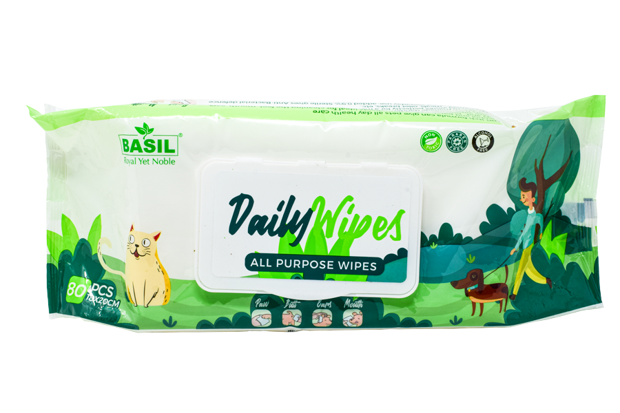 Basil Wet Wipes - L - 18X20 (80 Sheets)