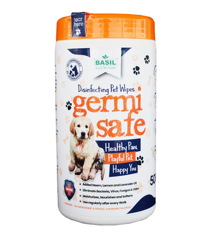 Basil Germi Safe Pet Wipes Jar