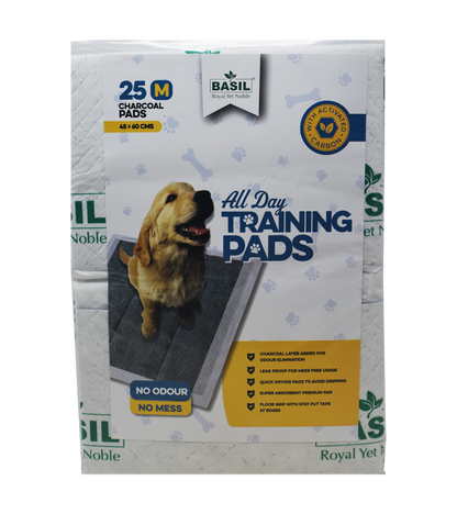 Basil Training Pad - Charcoal 60x45 (25 Pads) New