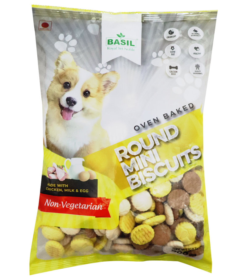 Basil Biscuits Puppy - Round (900 gm)