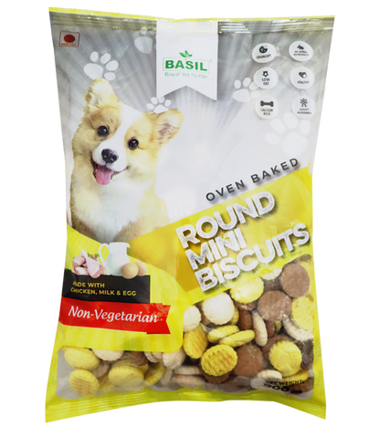 Basil Biscuits Puppy - Round (900 gm)