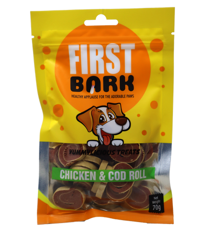 First Bark Chicken & Cod Roll (70 gm)