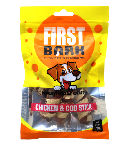 First Bark Chicken & Cod Stick (70 gm)