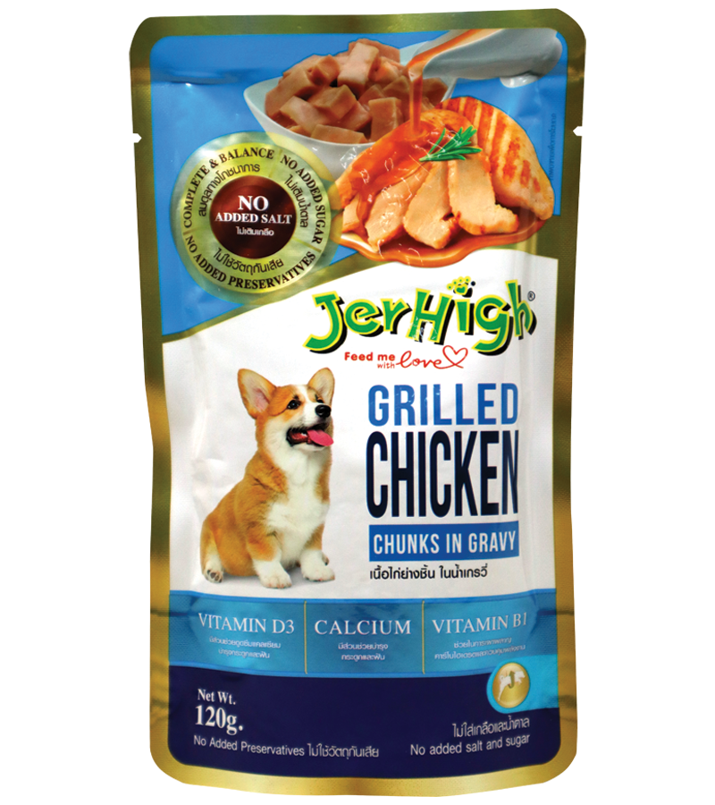 Jerhigh Chicken & Grilled in Gravy (120 gm) -Pack of 12