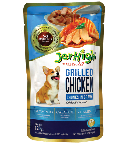 Jerhigh Chicken & Grilled in Gravy (120 gm) -Pack of 12