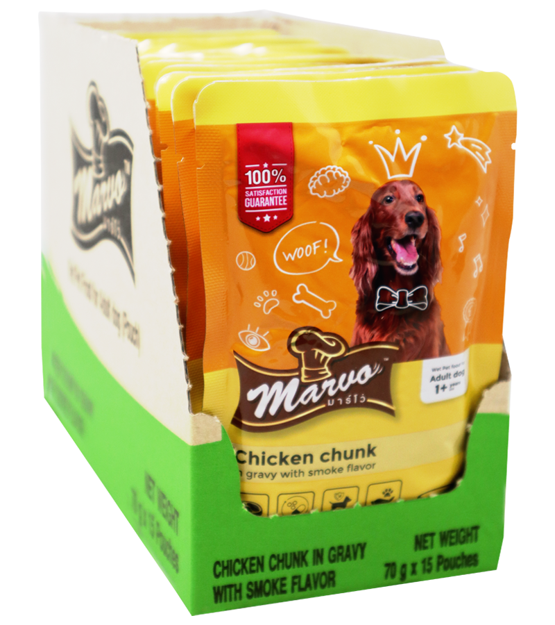 Marvo Chicken Chunk in Gravy (70 gm)  (Pack of 15)