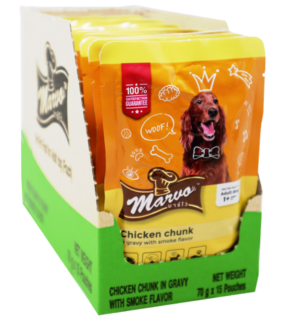 Marvo Chicken Chunk in Gravy (70 gm)  (Pack of 15)