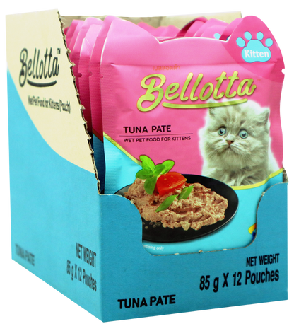 Bellotta Pouch Kittens Tuna Pate (85 gm)  (Pack of 12)