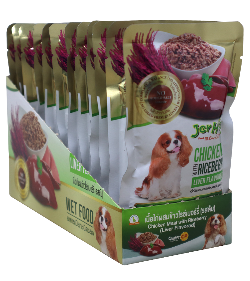 Jerhigh Chicken Meat With Riceberry Liver Flavoured (Pack of 12)