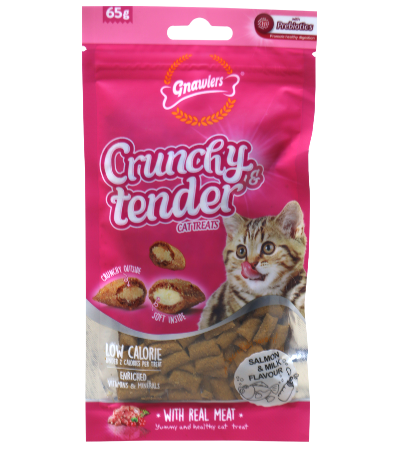 Gnawlers Crunchy & Tender Salmon & Dairy Flavour (65 gm)