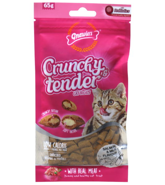 Gnawlers Crunchy & Tender Salmon & Dairy Flavour (65 gm)