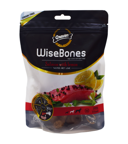 Gnawlers WiseBone Salmon with Lemon - Medium (200 gm)