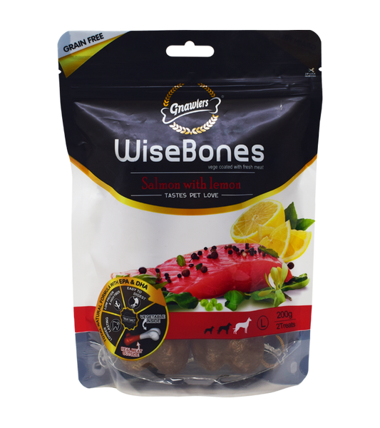 Gnawlers WiseBone Salmon with Lemon - Large (200 gm)