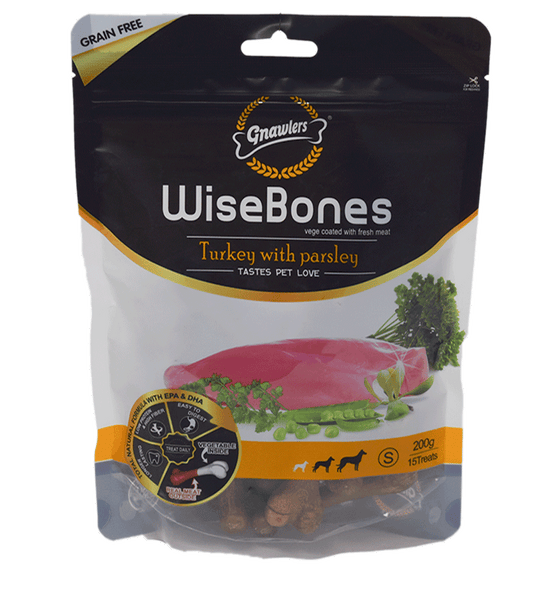 Gnawlers WiseBone Turkey with Parsley - Small (200 gm)