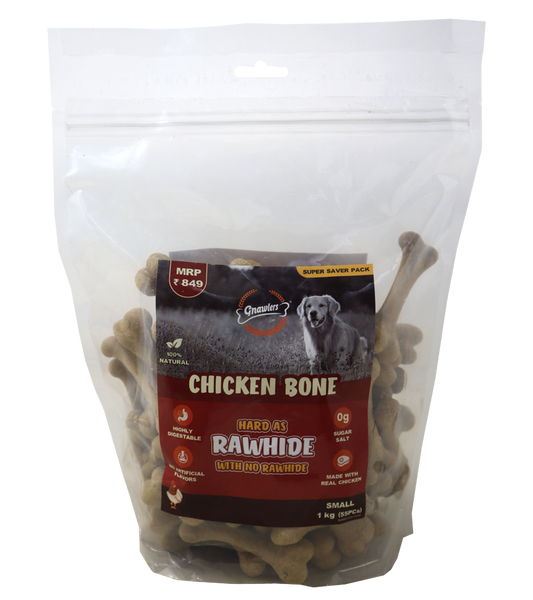 Gnawlers 3" Chicken Bone 55 Pcs (1 Kg) Small