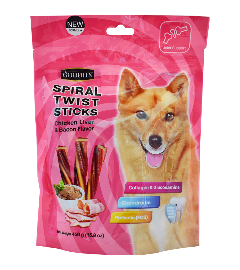 Goodies Spiral Twist Sticks Chicken Liver & Bacon Flavor 450 gm)