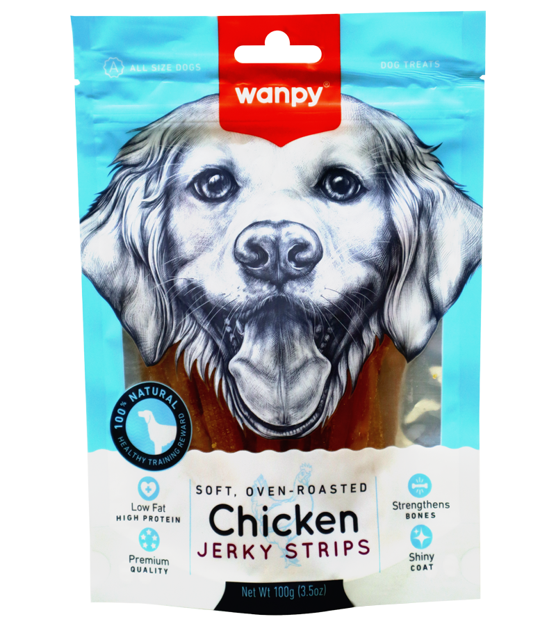 Wanpy Soft Chicken Jerky Strips (100 gm)