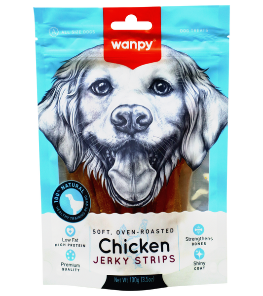 Wanpy Soft Chicken Jerky Strips (100 gm)