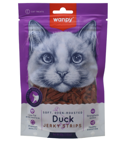 Wanpy Soft Duck Jerky Strips Cat Treats