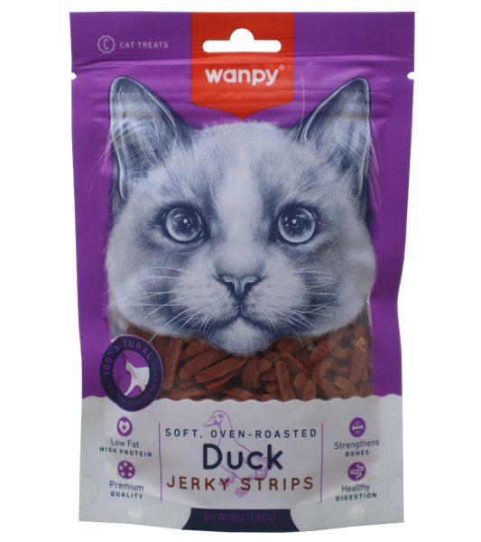 Wanpy Soft Duck Jerky Strips Cat Treats