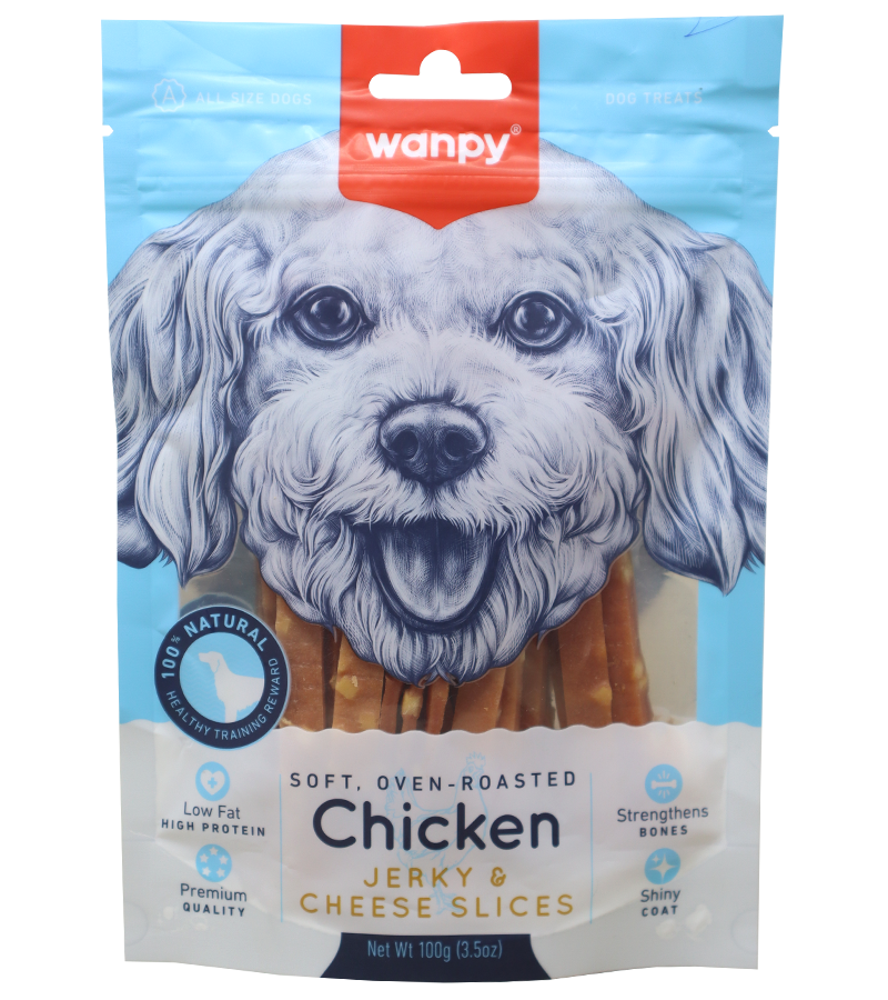 Wanpy Soft Chicken Jerky & Cheese Slice 100 Gm