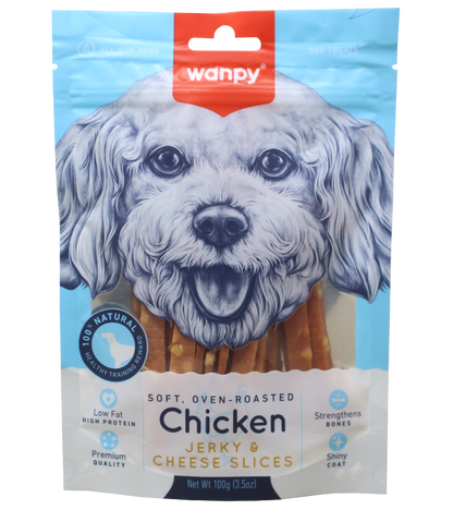 Wanpy Soft Chicken Jerky & Cheese Slice 100 Gm