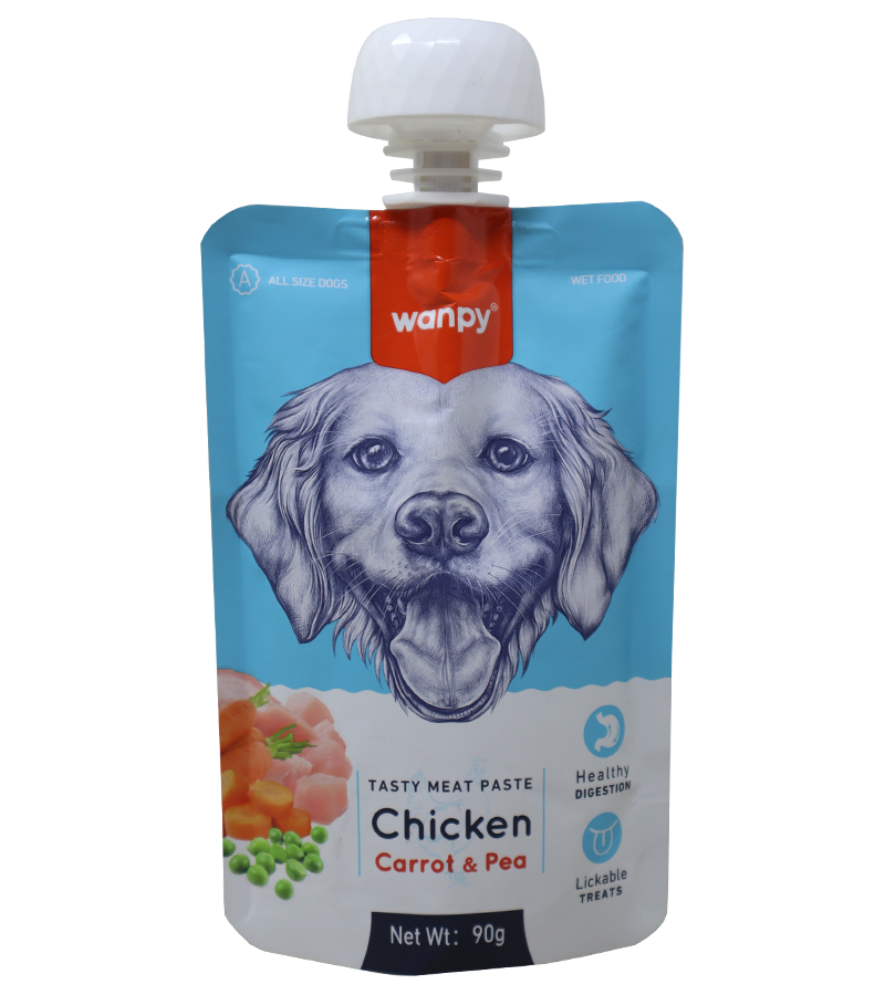 Wanpy Tasty Meat Paste Chicken+Carrot & Pea For Dog