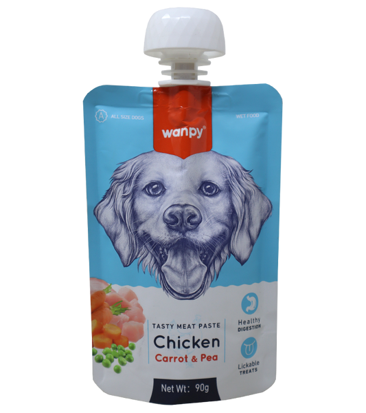 Wanpy Tasty Meat Paste Chicken+Carrot & Pea For Dog