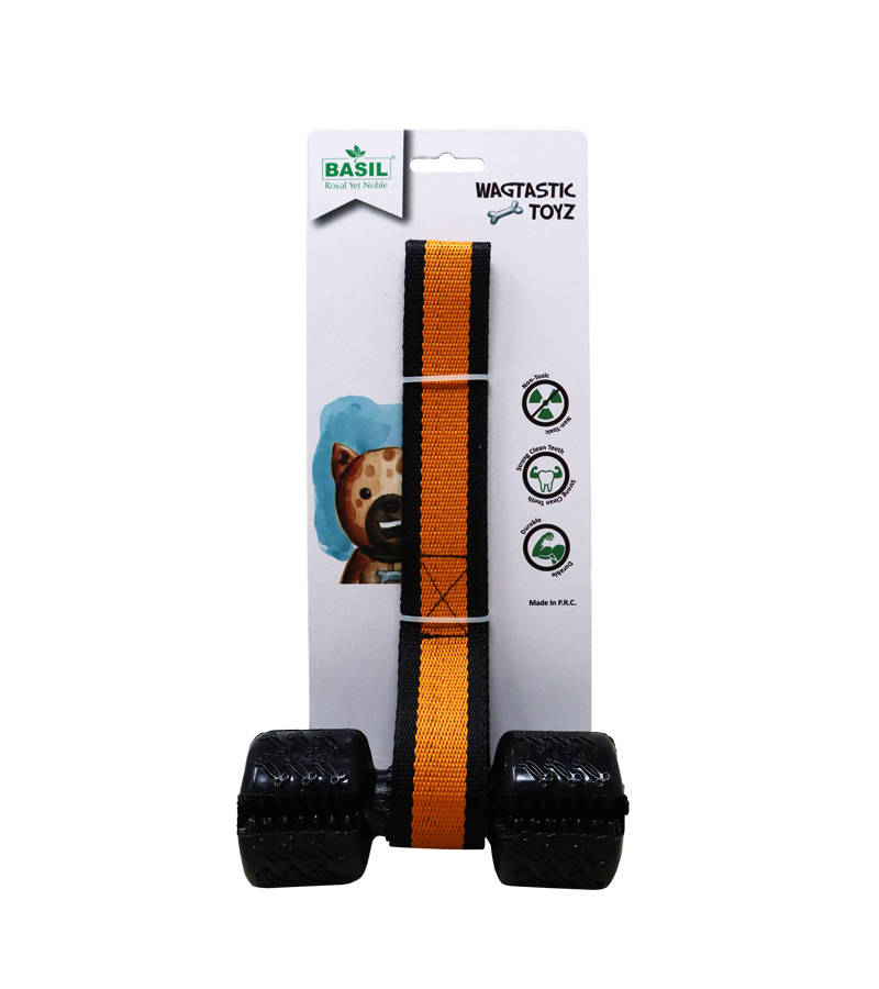 Basil Toy TPR Dumbell with Rope Toy