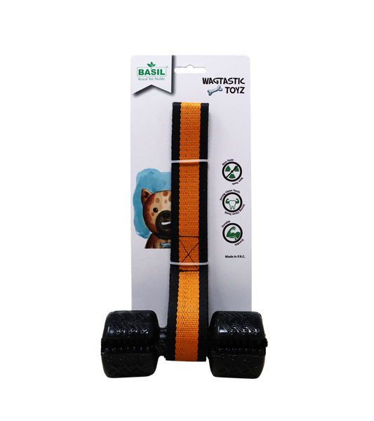 Basil Toy TPR Dumbell with Rope Toy