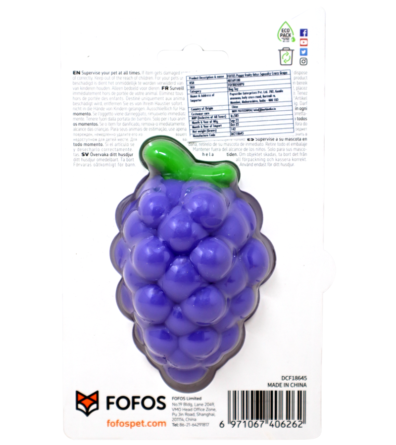 FOFOS Puppy fruity-bites Squeaky Crazy Grape