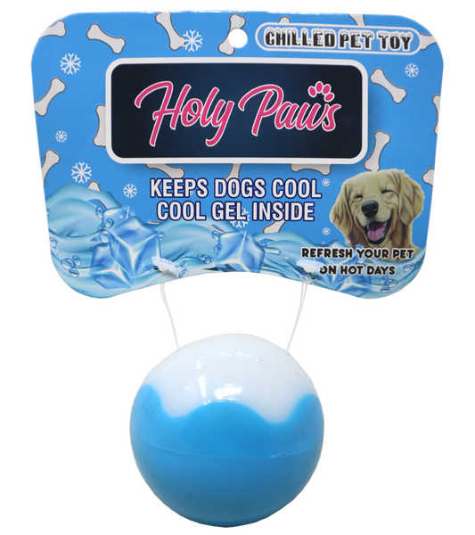 Holy Paws Chilled Toy - Ball Blue & White TPR