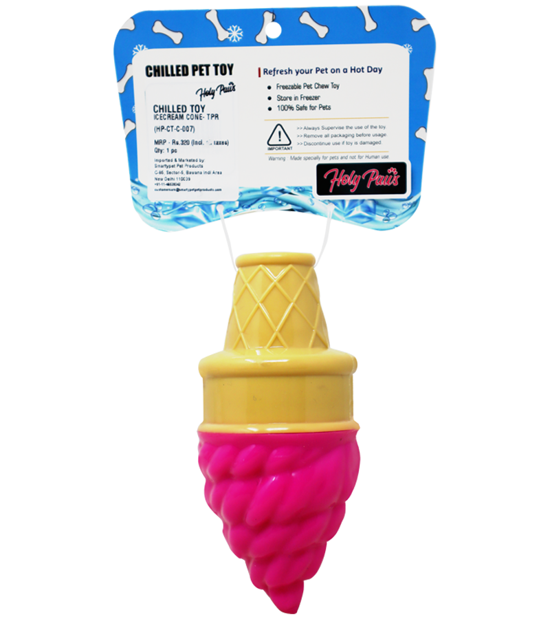 Holy Paws Chilled Toy - Ice Cream Cone TPR