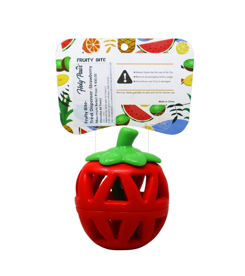 Holy Paws Fruity Bite Treat Dispenser (Strawberry)